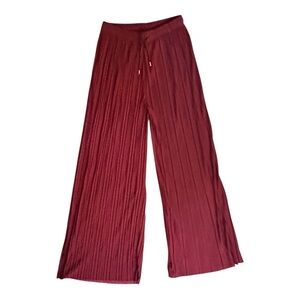 Chic Burgundy Wide-Leg  palazzo pants one size